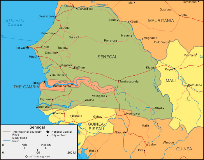 politique carte du senegal